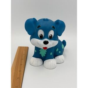 Vintage Magic Time Blue Spotted Puppy Dog Figure 2018 Rubber Toy 4 Inch